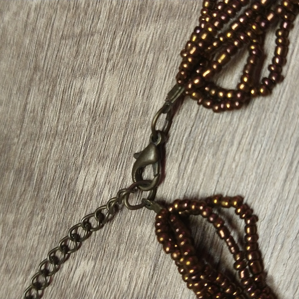 Copper Designed Medallion. Copper Colored Beaded … - image 4